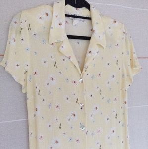 Vintage CDC Spring Floral Mother of Pearl Button Up Dress